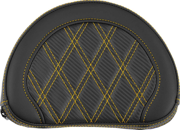 SADDLEMEN Contoured Sissy Bar Pad - Lattice Stitch - Gold Stitch 051320707
