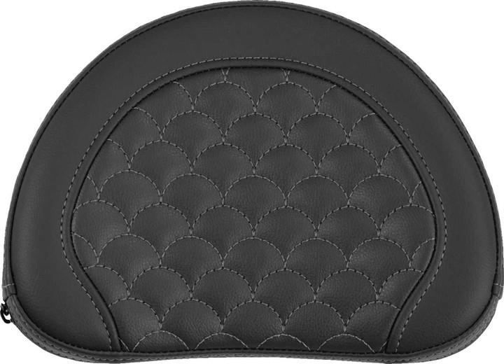 SADDLEMEN Contoured Sissy Bar Pad - Dragon Scale - Gray Stitch 051320902