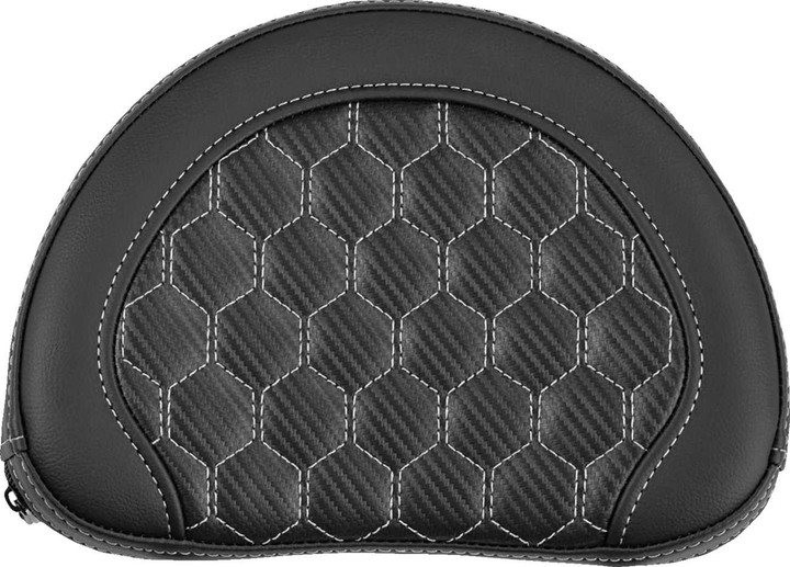 SADDLEMEN Contour Sissy Bar Pad - Honeycomb - Silver Stitch - Universal 051319005
