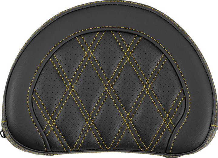 SADDLEMEN Contoured Sissy Bar Pad - Lattice Stitch - Gold Stitch 051318407