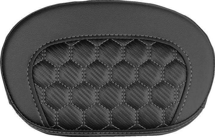 SADDLEMEN Mini Contour Sissy Bar Pad - Honeycomb - Gray Stitch 061019002
