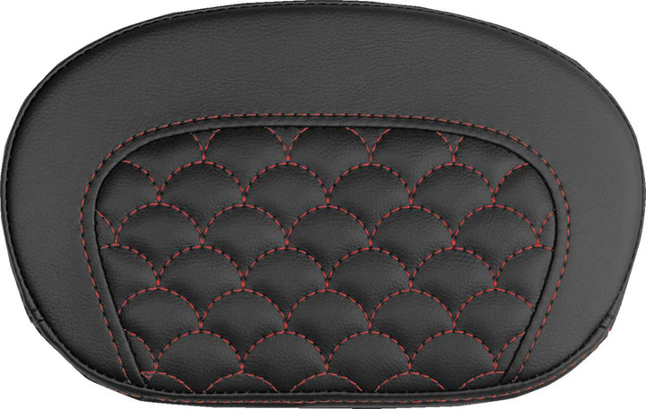 SADDLEMEN Mini Contour Sissy Bar Pad - Dragon Scale - Red Stitch 061020904