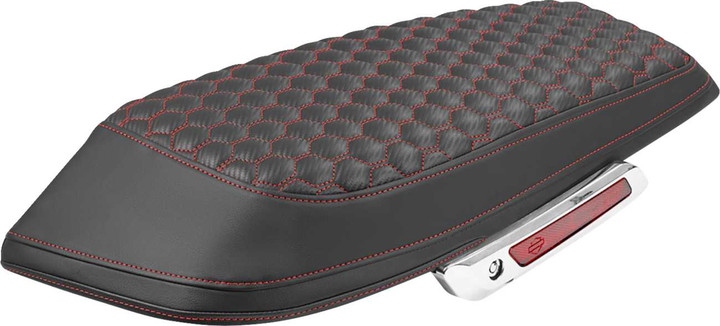 SADDLEMEN Saddlebag Lid Covers - Honeycomb - Red Stitch - FLH/FLT '23-'25 L870-23-19004