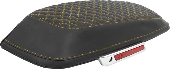 SADDLEMEN Saddlebag Lid Covers - Dragon Scale - Gold Stitch - FLH/FLT '14-'25 L870-14-20907