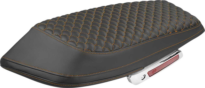 SADDLEMEN Saddlebag Lid Covers - Dragon Scale - Orange Stitch - FLH/FLT '23-'25 L870-23-20903