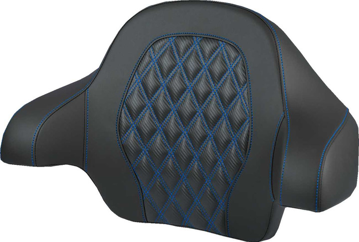 SADDLEMEN Tour-Pak Backrest Pad - Lattice Stitch - Blue Stitch - FL '14-'25 814-07-20701