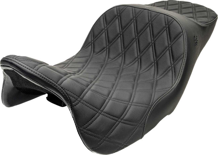 SLYFOX Chariot Seat - Black Double Diamond Stitch - Black Logo - FLH/FLT '09-'23.5 4723C