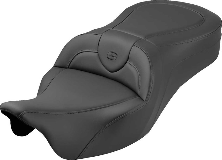 SADDLEMEN Roadsofa King Seat - No Backrest - Plain - Black Stitch - FLH/FLT '08-'25 808-07B-187S
