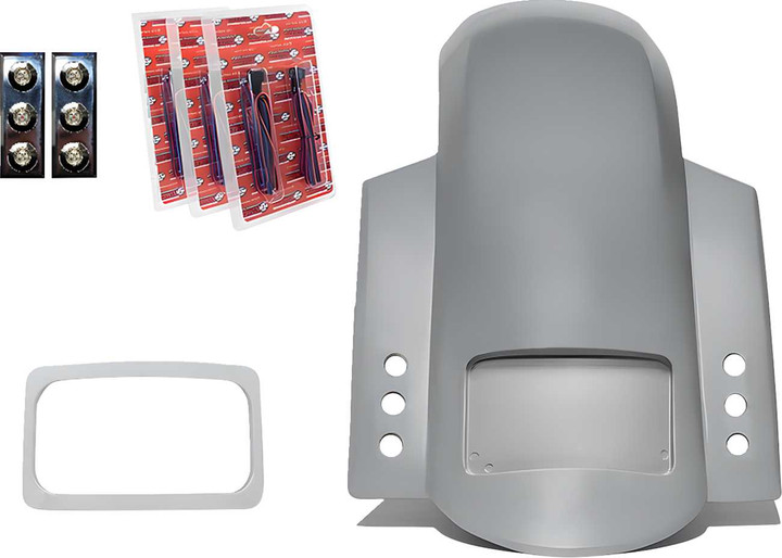 PAUL YAFFE BAGGER NATION Short Rear Fender - Sport - With Chrome Plate Frame - Thunder-pod Taillight RF-SSTH P-R-C