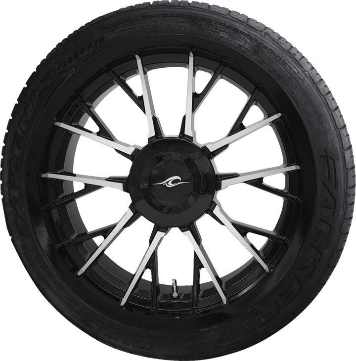 COASTAL MOTO Marlin 3D Rear Wheel - Black Cut (18") | Falken Tire 215/45R18 - Trike PKG-MAR-187T-BC
