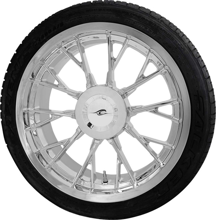 COASTAL MOTO Marlin 3D Rear Wheel - Chrome (18") | FalkenTire 215/45R18 - Trike PKG-MAR-187T-CH