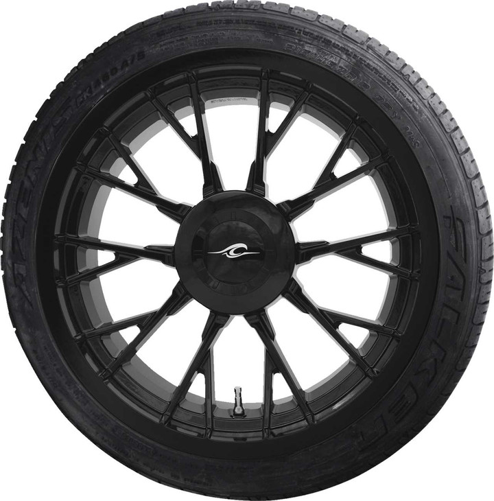 COASTAL MOTO Marlin 3D Rear Wheel - Solid Black (18") | Falken Tire 215/45R18 - Trike PKG-MAR-187T-SB