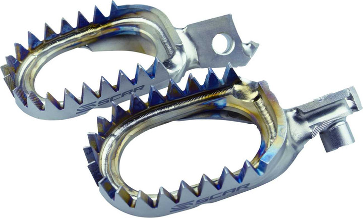SCAR RACING Anti-Mud Foot Pegs - Titanium - Suzuki RMZ/RMX S4516AM