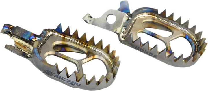 SCAR RACING Anti-Mud Foot Pegs - Titanium - Honda CR/F S2516AM