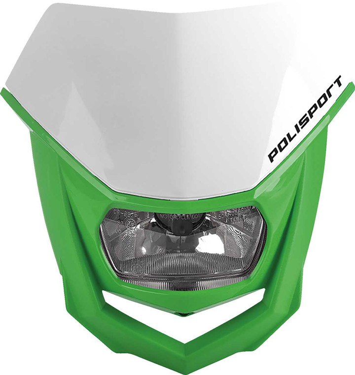 POLISPORT Halo Headlight - White/Green 8657400041