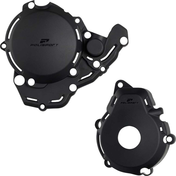 POLISPORT Engine Cover Protection Kit - Black - Gas Gas/Husqvarna/KTM 91376