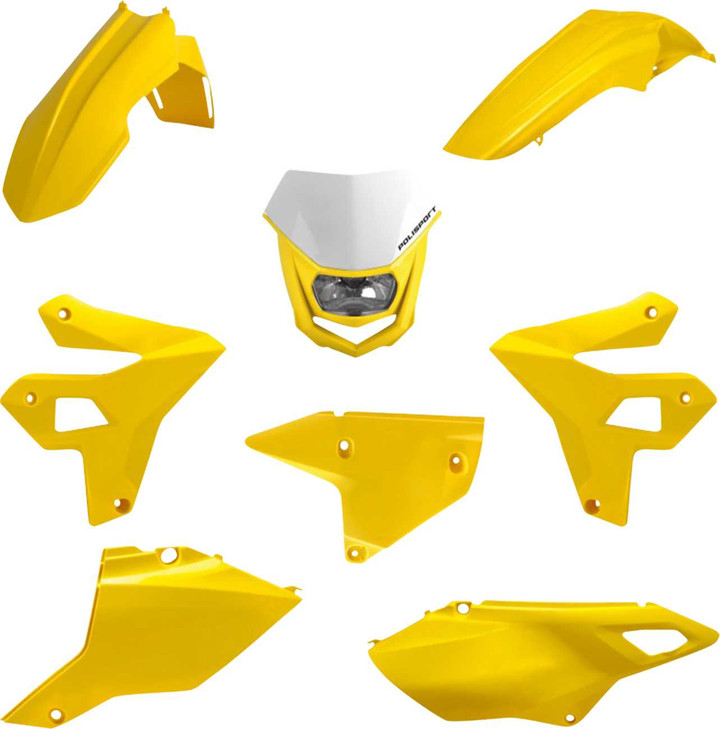 POLISPORT Standard Body Kit - With Headlight - Restyle - Yellow - Suzuki - DRZ '00-'24 91590