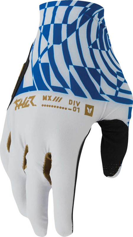 THOR Sportmode Mind Control Gloves - Light Gray/Blue - Small