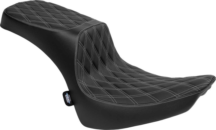 DRAG SPECIALTIES SEATS Performance Predator 2-Up Seat - Vinyl - Double Diamond - Silver Thread - FL '00-'17