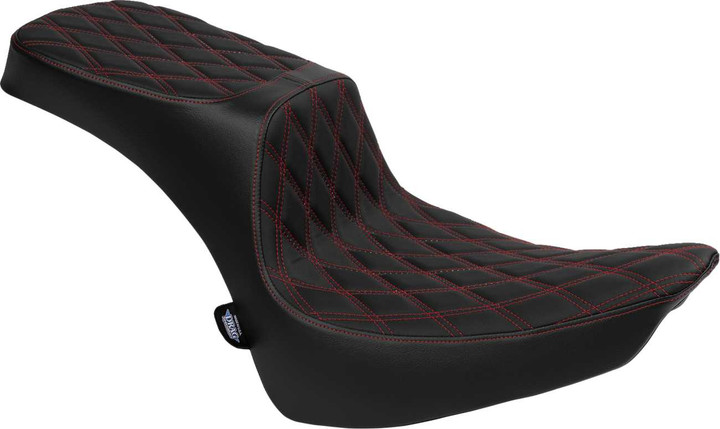 DRAG SPECIALTIES SEATS Performance Predator 2-Up Seat - Vinyl - Double Diamond - Red Thread - FL '00-'17
