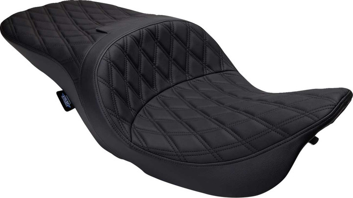 DRAG SPECIALTIES SEATS Freedom Seat - Vinyl - Double Diamond Black Stitch - FLH '97-'07