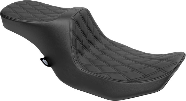 DRAG SPECIALTIES SEATS Predator III 2-Up Seat - Vinyl - Double Diamond - Black Stitching - FLT/FLH '23-'24