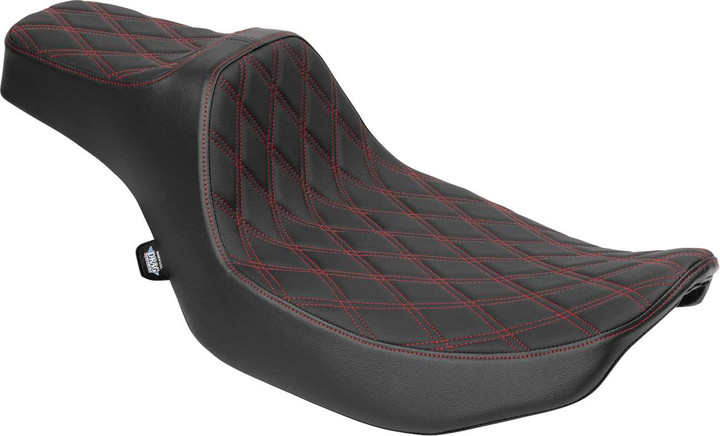 DRAG SPECIALTIES SEATS Extended Reach Predator III Seat - Vinyl - Red Double Diamond Stitch - FLT/FLH '23-'25