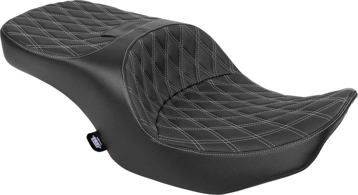 DRAG SPECIALTIES SEATS Freedom Seat - Black - Vinyl - Silver Double Diamond Stitch - FLT/FLH '23-'25