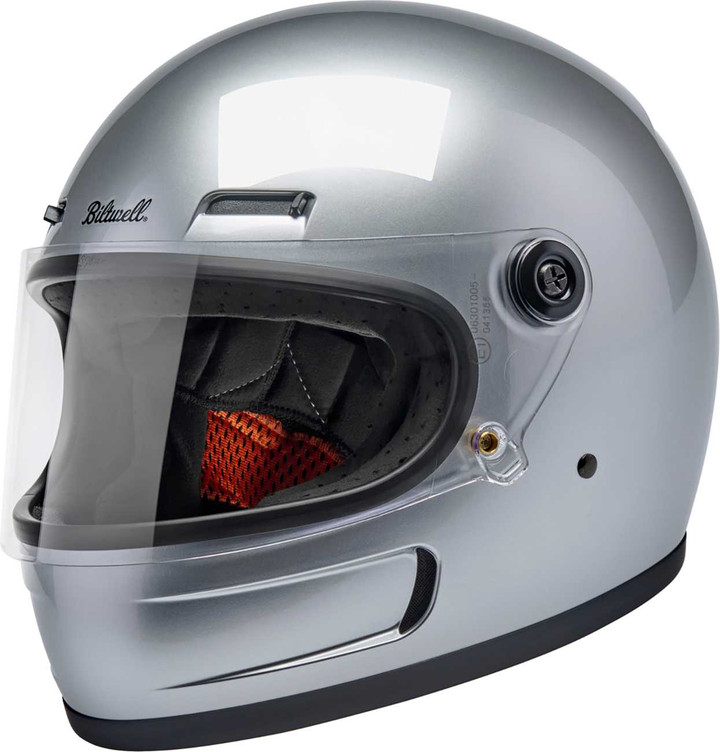 BILTWELL Gringo SV Helmet - Gloss Silver - Large 1006-107-504