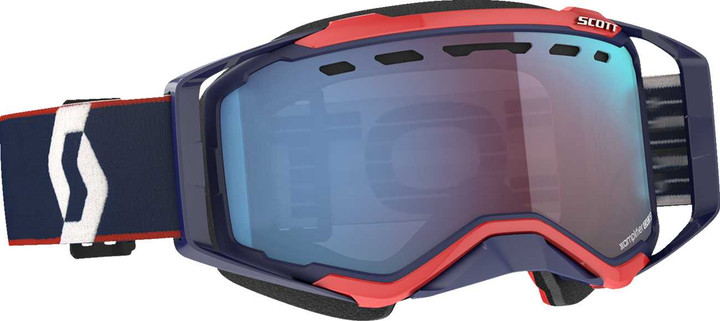SCOTT Prospect Snow Cross Goggle - Blue/Red - Dual Pane - Enhancer Blue Chrome Lens 272846-6667347