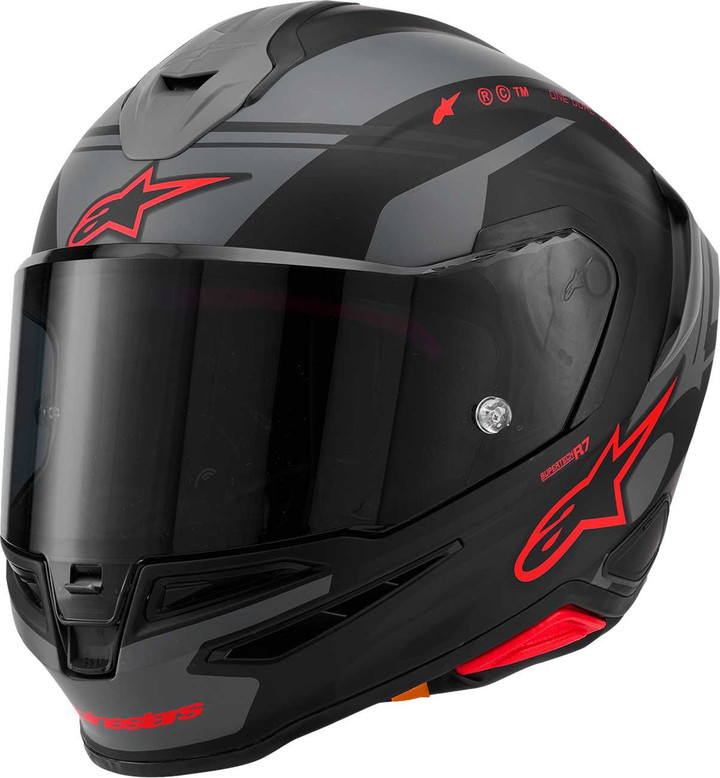ALPINESTARS Supertech R7 Helmet - 22.06 - A-Core - Matte Black/Gray/Red - 2XL 8203426-1653-2XL