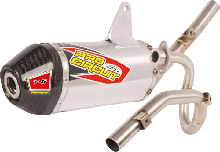 PRO CIRCUIT T-6 Exhaust System - Stainless Steel/Carbon Fiber - KLX 140 0122014FT