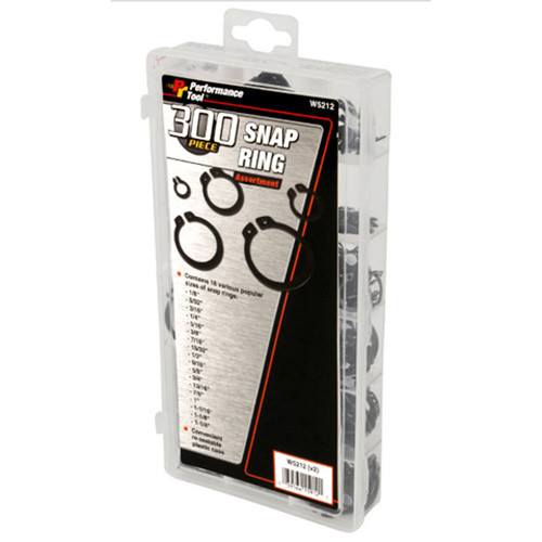 PERFORMANCE TOOL Snap Ring Assortment 300 Pieces W5212