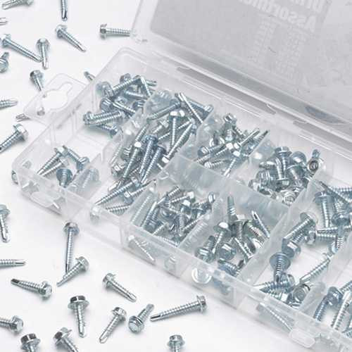 PERFORMANCE TOOL Hex Head Drill Screw Assortment 200 Pieces W5220