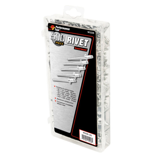 PERFORMANCE TOOL 500 Pc. Rivet Assortment W5228