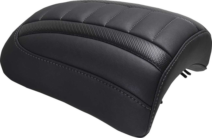 MUSTANG Padded Passenger Seat Cowl - Deluxe - Gunmetal Stitch - FLT/FLH '23-'25 88610GM