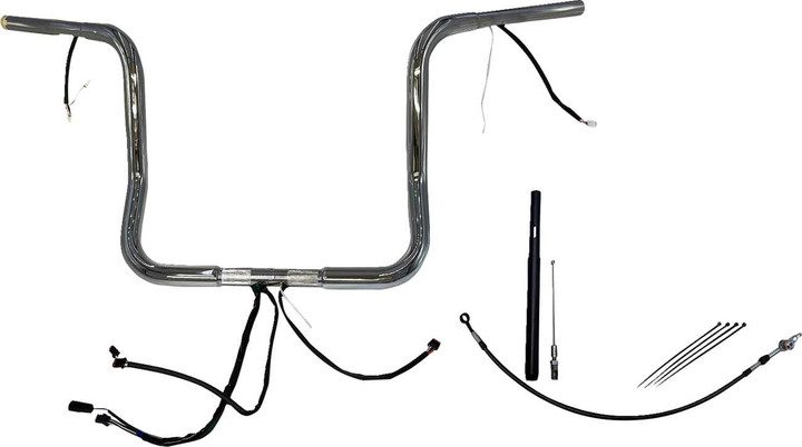FAT BAGGERS INC. EZ Install Wired 1-1/4" Round Top Handlebar Kit - 14" - Chrome 912514