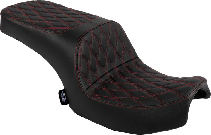 DRAG SPECIALTIES SEATS Freedom Seat - Vinyl - Double Diamond Red Stitch - Challenger '20-'25/Chieftain '25