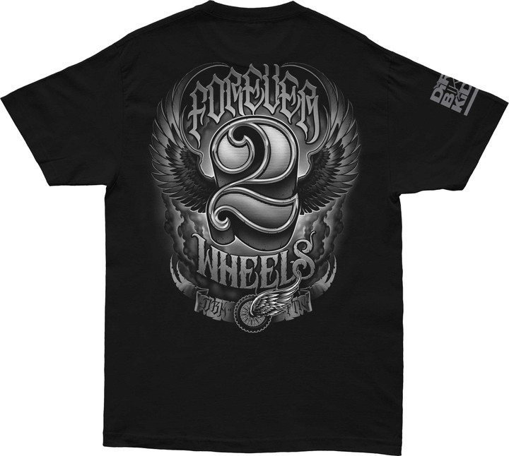 Dbk Two Wheels Tee Black Md AT-TWOWHEELS-M