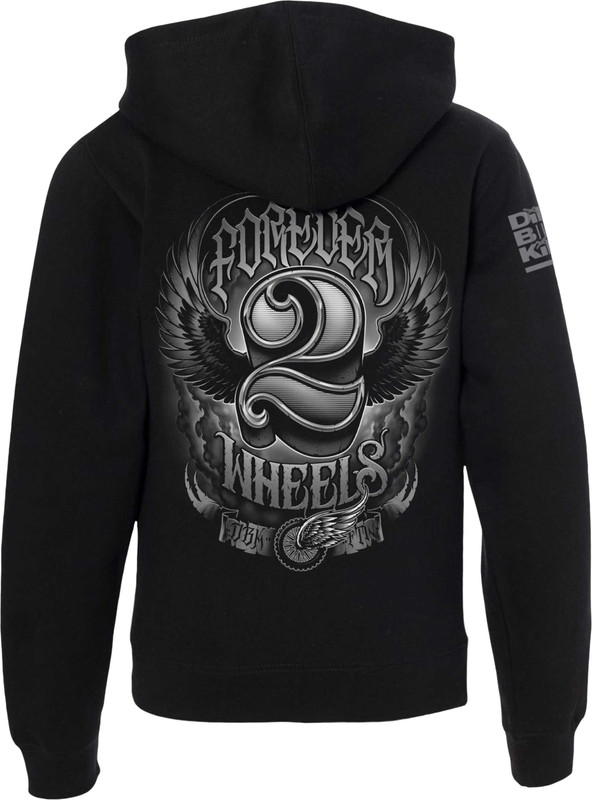 Dbk Two Wheels Youth Hoodie Black Yx YH-TWOWHEELS-XL