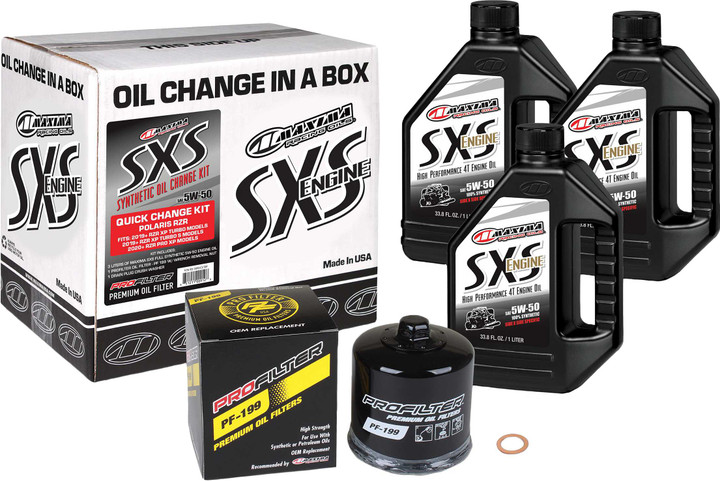 Maxima Sxs Oil Quick Change Kit 5W50 With Black Oil Filter 90-189013-TXP