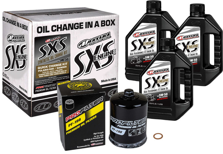 Maxima Sxs Oil Quick Change Kit 5W50 With Black Oil Filter 90-189013