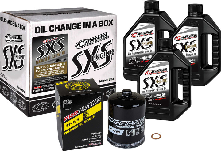 Maxima Sxs Oil Quick Change Kit 10W50 With Black Oil Filter 90-219013