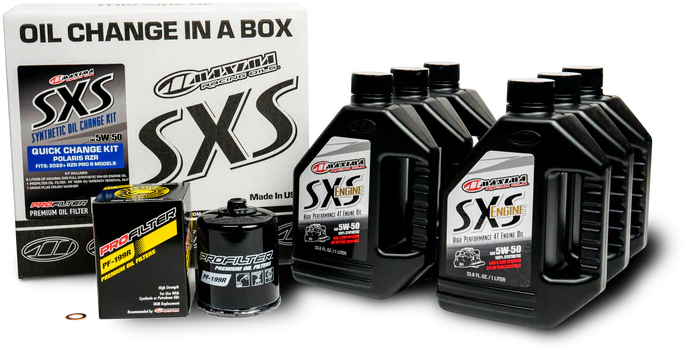 Maxima Sxs Oil Quick Change Kit 5W50 With Black Oil Filter 90-229013