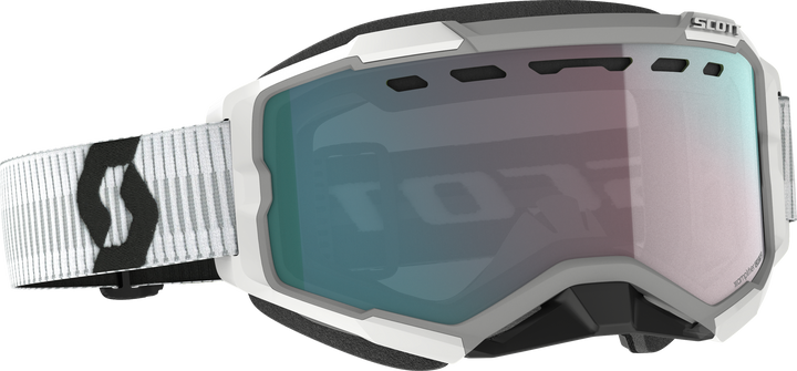Scott Fury Goggle Snow Cross White W/Enh Aqua Chrome 278605-0002351