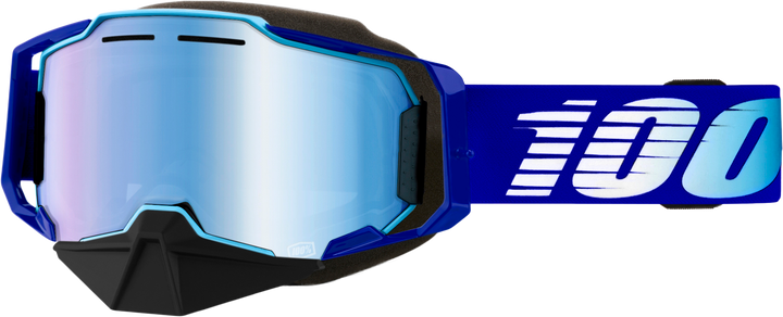 100% Armega Snowmobile Goggle Blue W/ Blue Mirror Lens 50008-10008