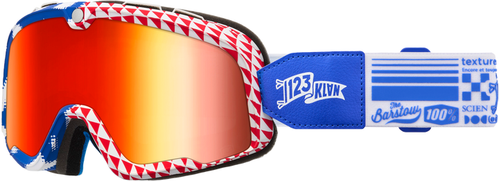 100% Barstow Goggle Artist Series 123 Klan Mirror Red Lens 50000-00023