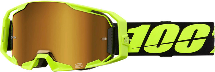 100% Armatic Goggle Neon Ylw Mirror True Gold 50060-00004
