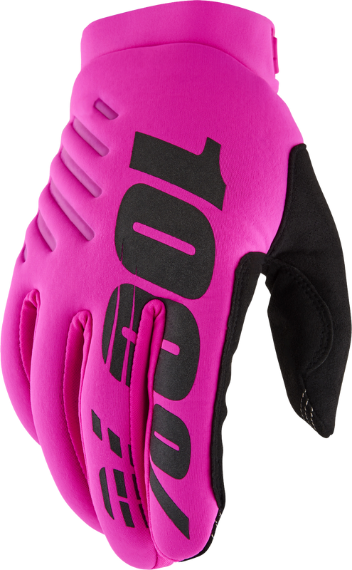 100% Brisker Women'S Gloves Neon Pink/Black Md 10005-00007