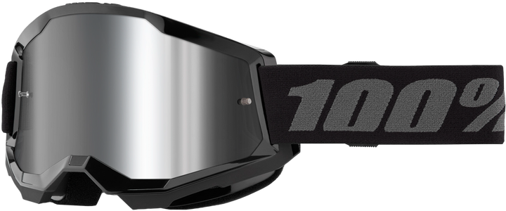 100% Strata 2 Junior Goggle Black Mirror Silver Lens 50032-00007